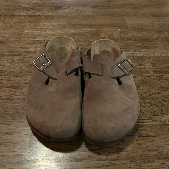 Birkenstock Brown Suede Mules - Picture 2 of 6